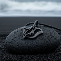 Stingray Pendant Necklace – "Ray" - Jet Black Finish