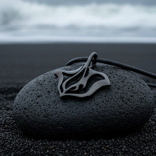 Stingray Pendant Necklace – "Ray" - Jet Black Finish