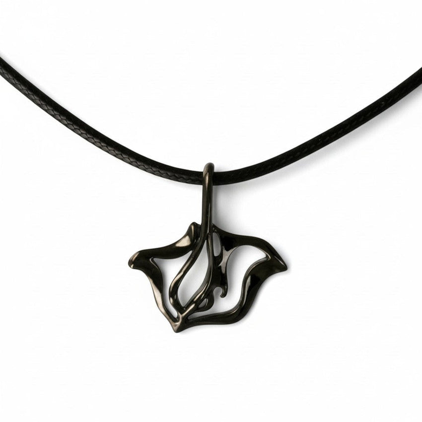 Stingray Pendant Necklace – "Ray" - Jet Black Finish