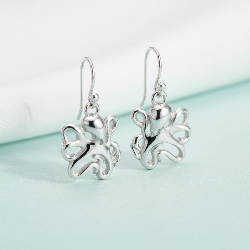 Octopus Drop Earrings – "Leggs" - Sterling Silver