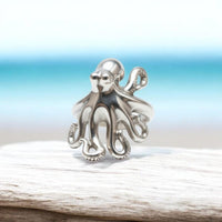 Octopus Adjustable Ring – Sea Life Collection - Sterling Silver
