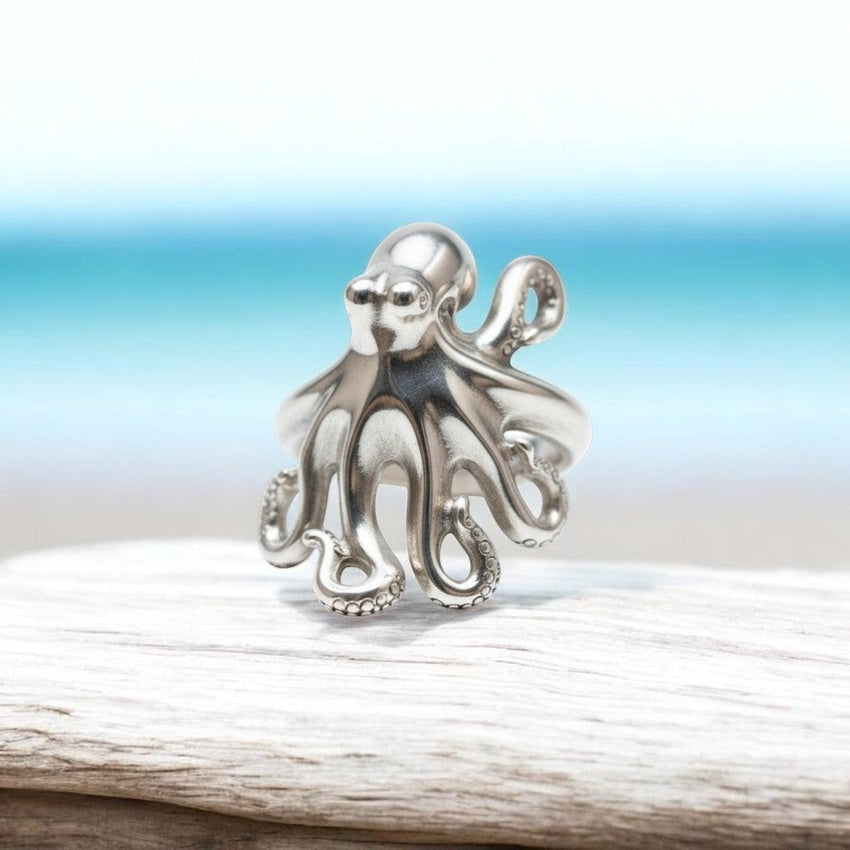 Octopus Adjustable Ring – Sea Life Collection - Sterling Silver