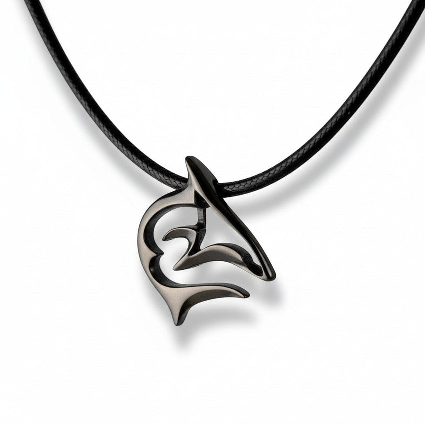 Shark Necklace – "Frenzy" - Jet Black Finish on black cord