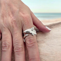 Shark Adjustable Ring - Sea Life Collection - Sterling Silver
