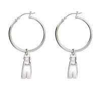 Dive Fin Hoop Earrings – Diver´s Collection - Sterling Silver