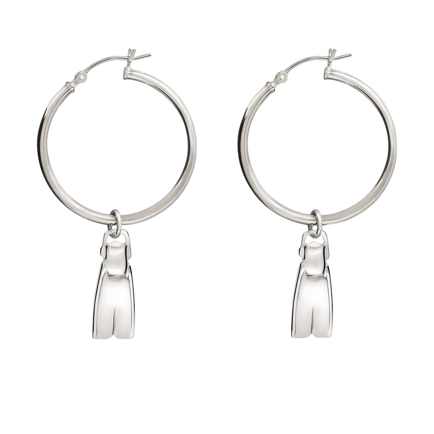 Dive Fin Hoop Earrings – Diver´s Collection - Sterling Silver