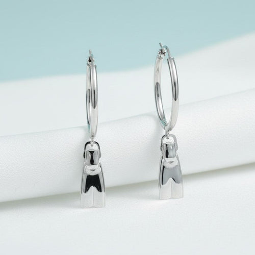Dive Fin Hoop Earrings – Diver´s Collection - Sterling Silver