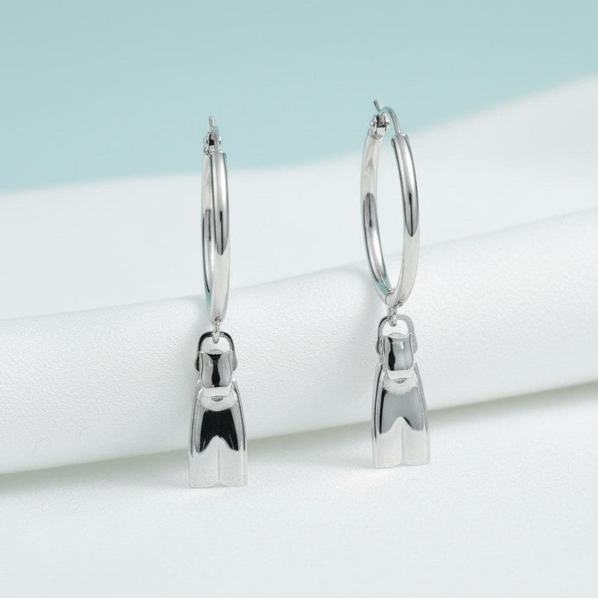 Dive Fin Hoop Earrings – Diver´s Collection - Sterling Silver
