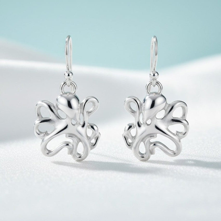 Octopus Drop Earrings – "Leggs" - Sterling Silver