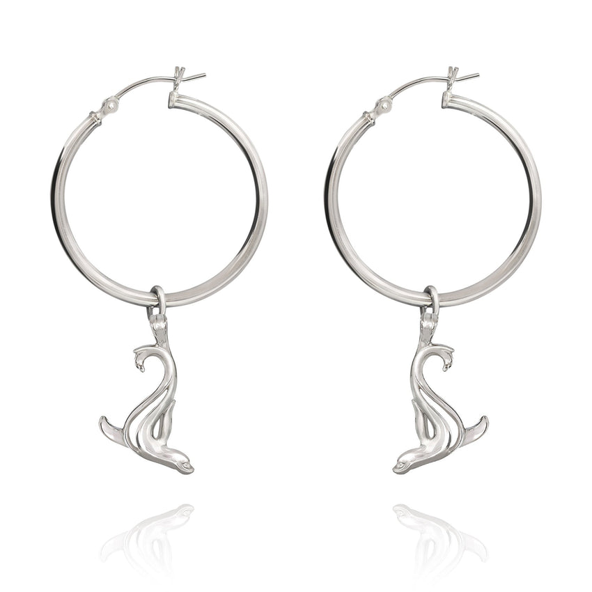 Sea Lion Hoop Earrings – "Salty" - Sterling Silver