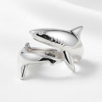 Shark Adjustable Ring - Sea Life Collection - Sterling Silver