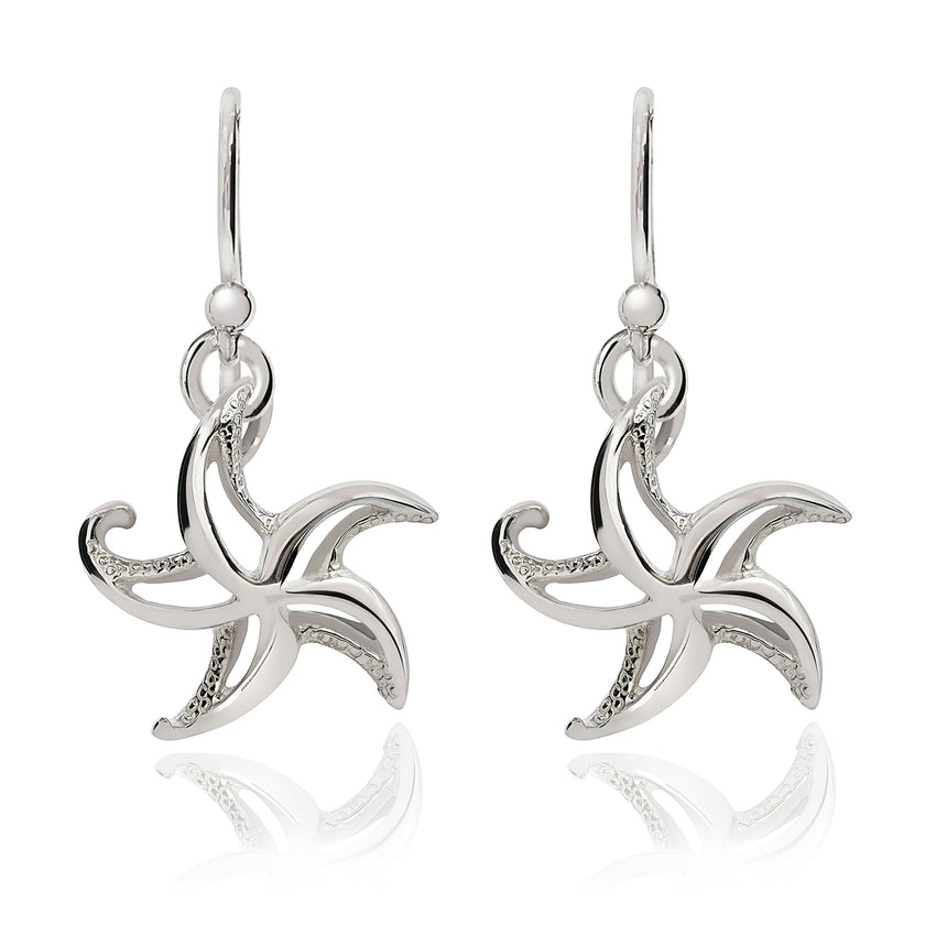 Starfish Drop Earrings – "Starry" – Sterling Silver
