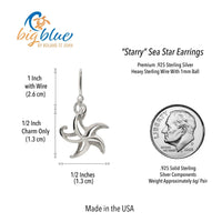 Starfish Drop Earrings – "Starry" – Sterling Silver