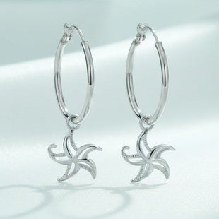 Starfish Hoop Earrings – "Starry" – Sterling Silver
