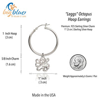 Octopus Hoop Earrings – "Leggs" - Sterling Silver