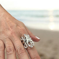 Octopus Adjustable Ring – Sea Life Collection - Sterling Silver