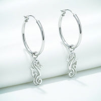 Seahorse Hoop Earrings – "Polo" - Sterling Silver