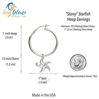 Starfish Hoop Earrings – "Starry" – Sterling Silver