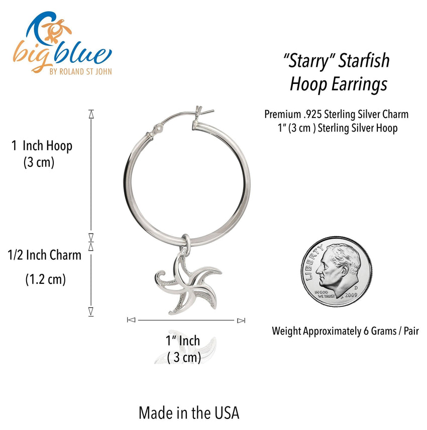 Starfish Hoop Earrings – "Starry" – Sterling Silver