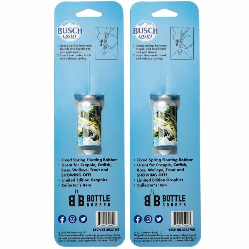 Busch Light Fishing Bobbers (2 Pack) – Fully Functional Beer Bottle Lures – Funny Fishing Gift for Men