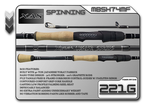 MBSH74MF 7'4" Medium Fast **CORK** - Legacy Brand Logo