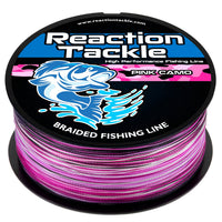 Reaction Tackle Braided Fishing Line - Pink Camo